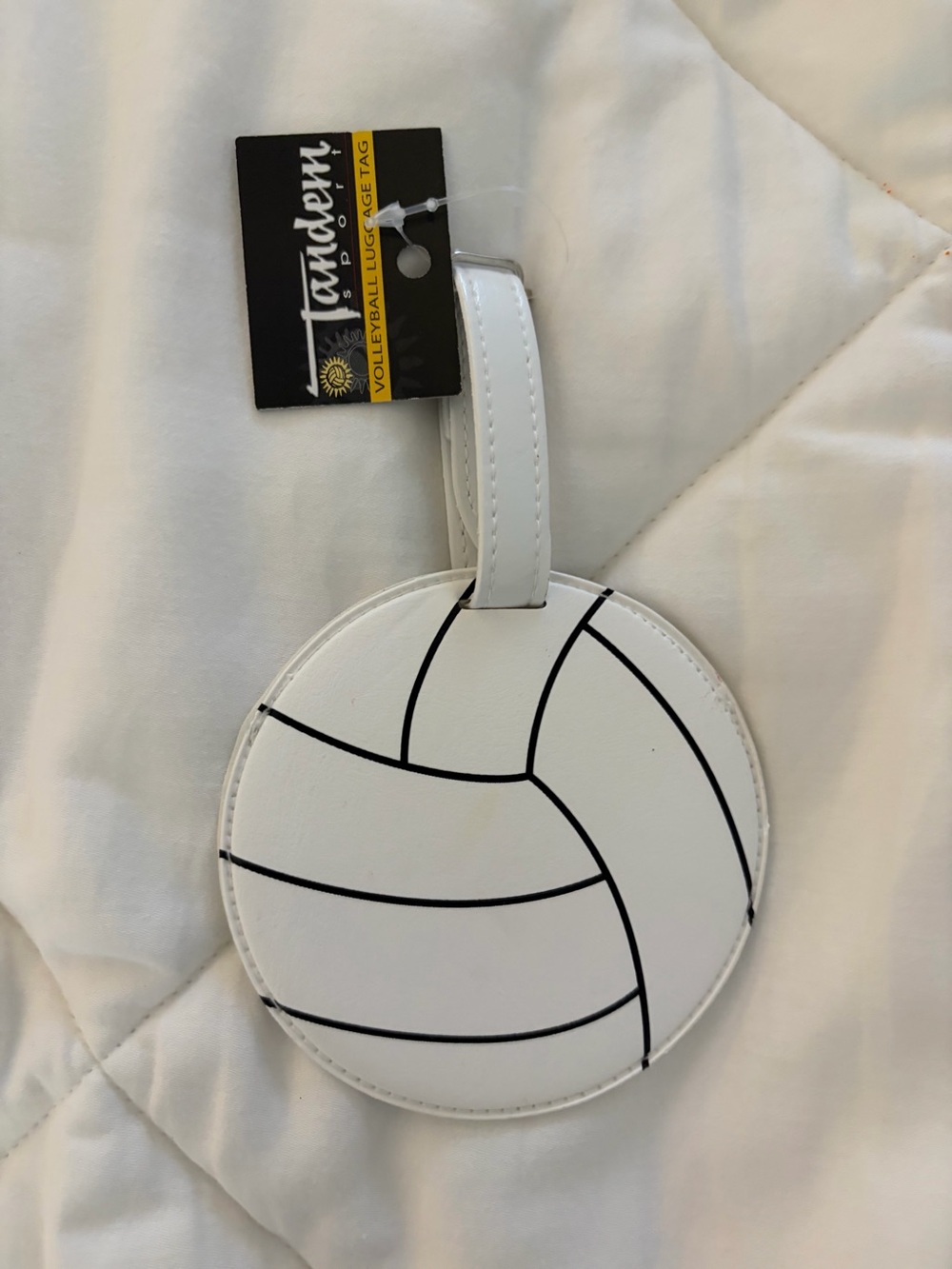 Tampern White Volleyball Luggage Tag - Sports Ball Design